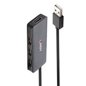 LINDY 42986 USB 2.0-hub 4 poorten Zwart