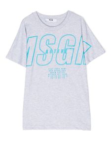 MSGM Kids t-shirt à logo imprimé - Gris