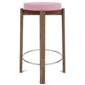 Audo Copenhagen Passage barkruk H66 walnoot Vidar Pink 0526|staal