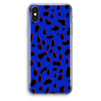 Blue Leopard: iPhone XS Max Transparant Hoesje