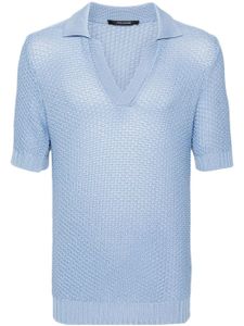 Tagliatore polo en coton à manches courtes - Bleu