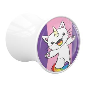 Double Flared Plug met Chubby Unicorn Design Acryl Tunnels & Plugs