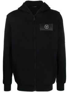 Plein Sport hoodie zippé à logo imprimé - Noir