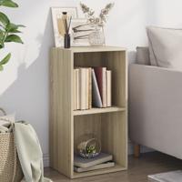 Boekenkast met 2 schappen 40x30x76,5 cm bewerkt hout sonoma eik