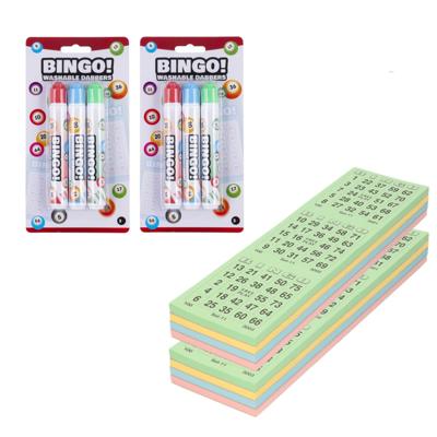 Bingokaarten nummers 1-75 - 200x vellen - inclusief 6x bingostiften