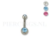 Juwelen navelpiercing XS 6 mm  aquamarijn - thumbnail