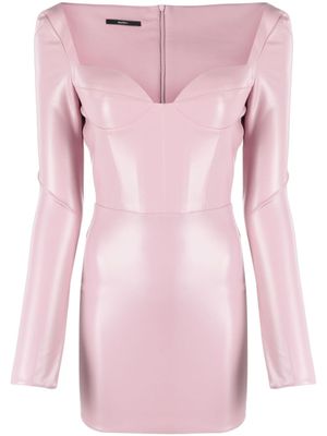 Alex Perry robe courte à fini verni - Rose
