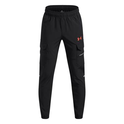 Under Armour Tech Utility Woven Cargobroek Kids Zwart Donkergrijs Rood