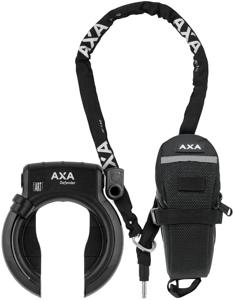 AXA ringslot defender met insteekketting rlc140 en zadeltas zwart