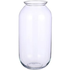 Transparante ronde vaas/vazen van glas 19 x 35 cm