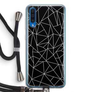 Geometrische lijnen wit: Samsung Galaxy A50 Transparant Hoesje met koord