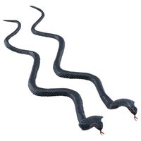 Chaks nep cobra slangen 35 cm - zwart - 2x stuks - griezel/horror thema decoratie dieren   - - thumbnail