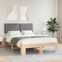 Bedframe met Gevoerd Hoofdgedeelte Lichtgrijs 140 x 190 cm