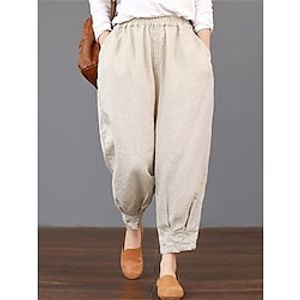 Dames Cropped broeken Harembroek Enkellengte Modieus Streetwear Straat Dagelijks Zwart Blauw S M Herfst Winter Lightinthebox