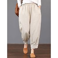 Dames Cropped broeken Harembroek Enkellengte Modieus Streetwear Straat Dagelijks Zwart Blauw S M Herfst Winter Lightinthebox