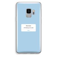Reminder: Samsung Galaxy S9 Transparant Hoesje