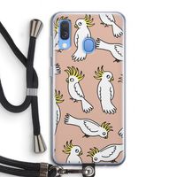 Papegaai: Samsung Galaxy A40 Transparant Hoesje met koord