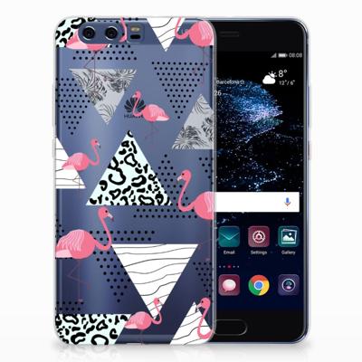 Huawei P10 Plus | TPU Hoesje | Flamingo Triangle