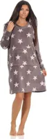 N Fleece dames nachthemd - Stars - Warm winter nachtjapon lange mouwen