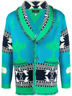 Alanui cardigan à motif Icon en jacquard - Bleu