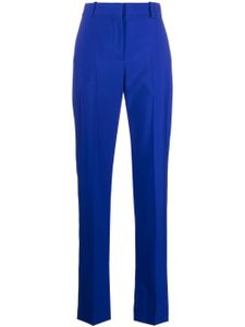 Alexander McQueen pantalon en laine à coupe droite - Bleu