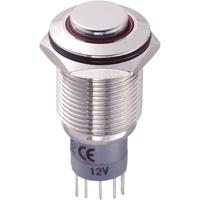 TRU COMPONENTS 701847 LAS2GQH-11ZE/R/12V/N/P Vandalismebestendige drukschakelaar 250 V/AC 3 A 1x aan/aan Continu Rood 1 stuk(s)