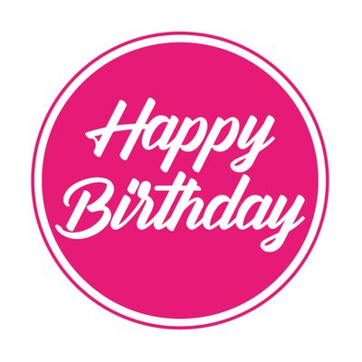 80x stuks bierviltjes/onderzetters Happy Birthday fuchsia roze 10 cm