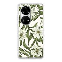 Wit bloemenpatroon: Huawei P50 Pro Transparant Hoesje