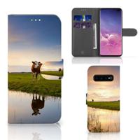Samsung Galaxy S10 Plus | Telefoonhoesje | Met pasjeshouder | Koe