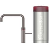 Quooker Fusion Square Keukenkraan Set - Kokend Warm- en Koud Water - Gunmetal - Inclusief COMBI Reservoir