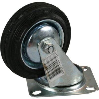 Set van 2x stuks zwenkwielen 200 mm rubber zwart