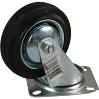 Set van 2x stuks zwenkwielen 200 mm rubber zwart Set van 2x stuks zwenkwielen 200 mm rubber zwart