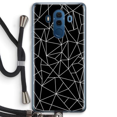 Geometrische lijnen wit: Huawei Mate 10 Pro Transparant Hoesje met koord