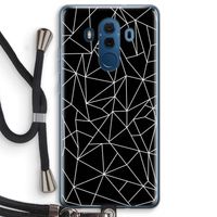 Geometrische lijnen wit: Huawei Mate 10 Pro Transparant Hoesje met koord