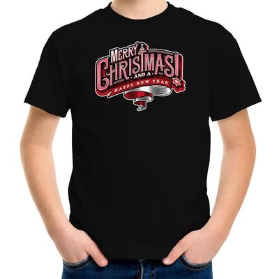 Merry Christmas Kerstshirt / Kerst t-shirt zwart voor kinderen Merry Christmas Kerstshirt / Kerst t-shirt zwart voor kinderen