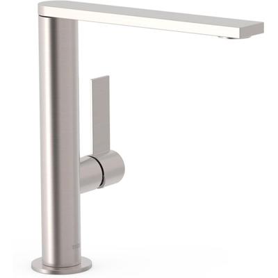Wastafelkraan Tres Project | Opbouw | Draaibare uitloop | Mengkraan | Hoog model | 1-hendel | Rond | RVS look