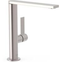 Wastafelkraan Tres Project | Opbouw | Draaibare uitloop | Mengkraan | Hoog model | 1-hendel | Rond | RVS look