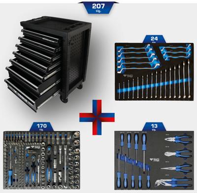 KS TOOLS Tool trolleys bt 7 drawers, 207 pcs.