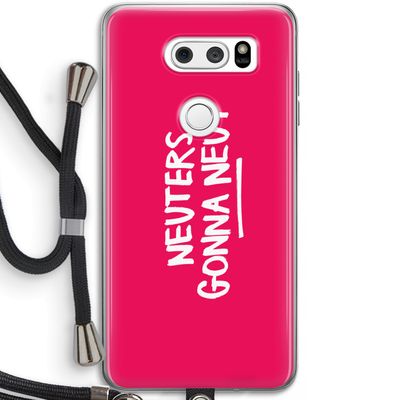 Neuters (roze): LG V30 Transparant Hoesje met koord
