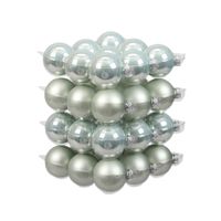 36x stuks glazen kerstballen mintgroen (oyster grey) 6 cm mat/glans - thumbnail