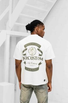 Jorcustom Ribbon Loose Fit T-Shirt Heren Wit - Maat L - Kleur: WitGroen | Soccerfanshop