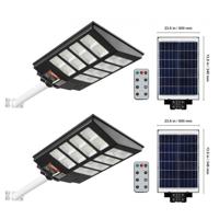 VEVOR set van 2 800W straatverlichting op zonne-energie 1400lm straatverlichting met ultraheldere OSRAM LED-kralen op zonne-energie afstandsbediening met traploze aanpassing spotlight IP66 zonnelamp tuin parkeergarage