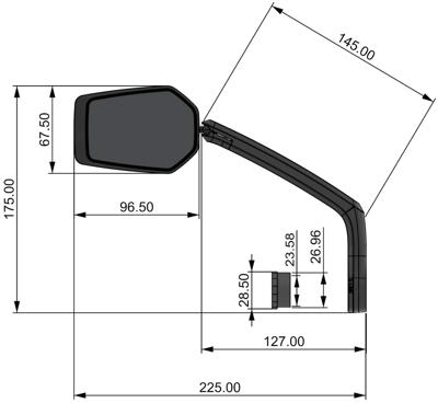 CONTEC achteruitkijkspiegel "e-view evo gl"
