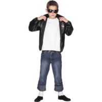 Zwarte Grease jas voor kinderen - thumbnail