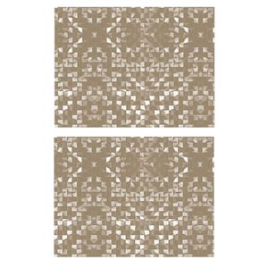 6x stuks retro stijl placemats van vinyl 40 x 30 cm beige