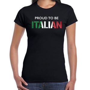 Italie Proud to be Italian landen t-shirt zwart dames