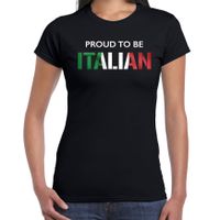 Italie Proud to be Italian landen t-shirt zwart dames 2XL  - - thumbnail