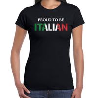 Italie Proud to be Italian landen t-shirt zwart dames - thumbnail