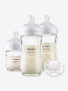 Philips AVENT Natural Response 3 glazen flessen + fopspeenset doorzichtig