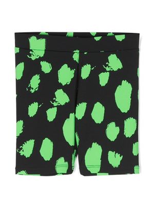 Stella McCartney Kids short de cyclisme à imprimé graphique - Noir